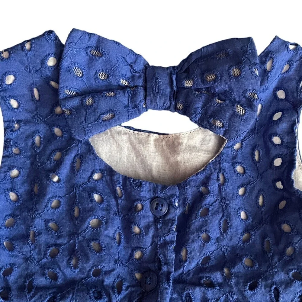 THE Children's Place Blue Eyelet Dress Size 6-9 Months